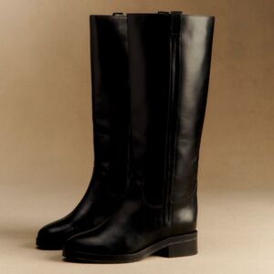 Sezane Bridget Glossy Black Boots size 8